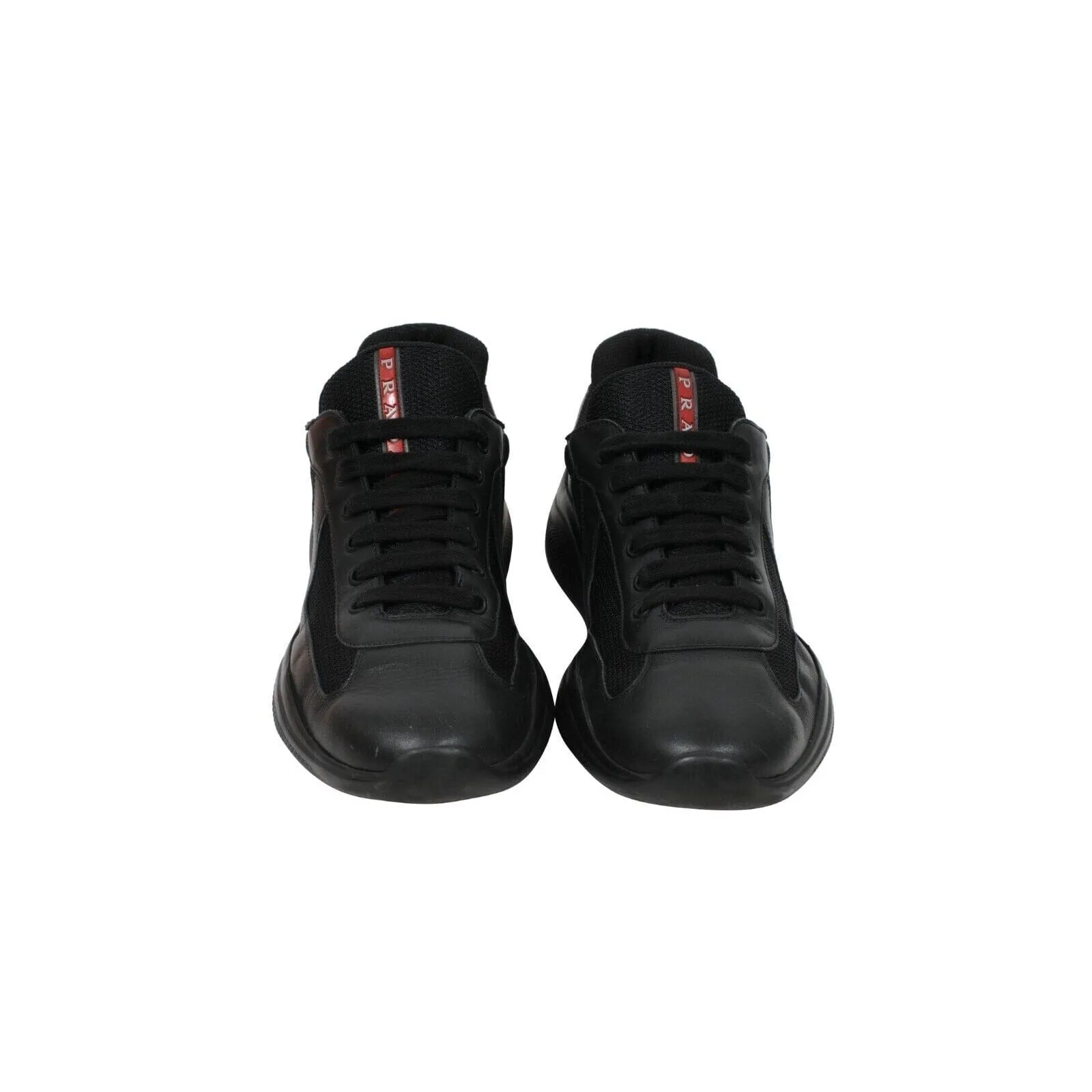 Americas Cup Black Red Leather Sport Low Top Sneaker