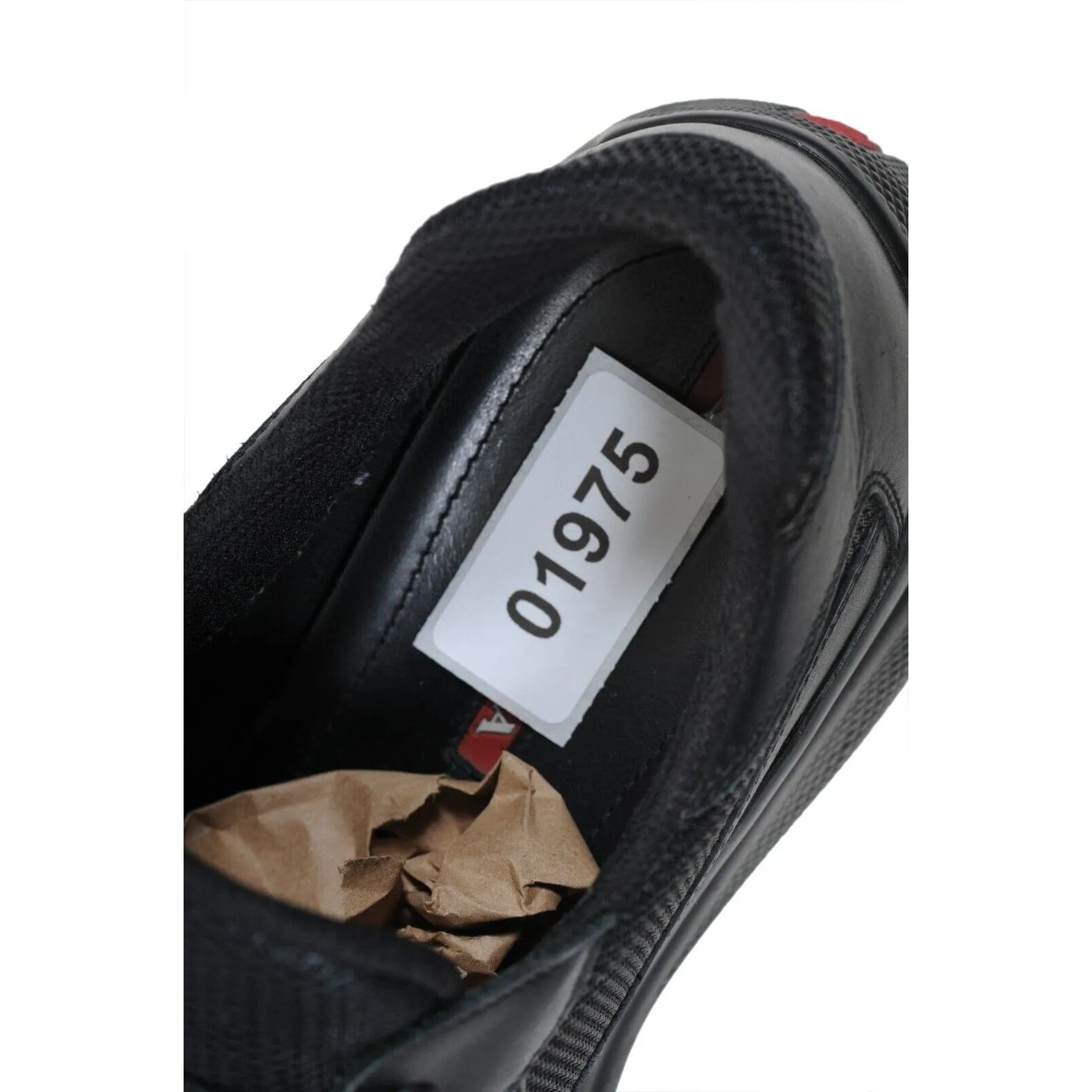 Americas Cup Black Red Leather Sport Low Top Sneaker