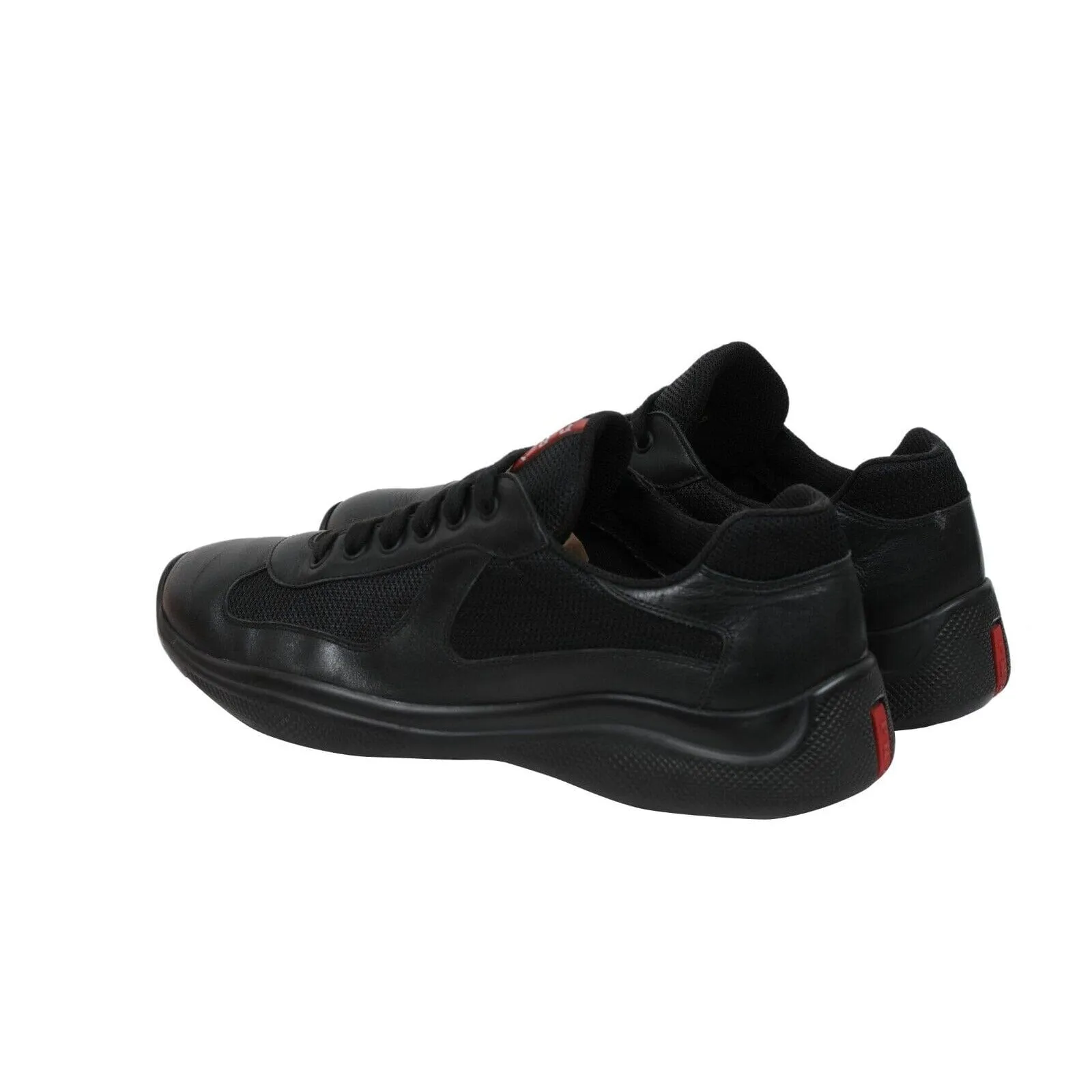Americas Cup Black Red Leather Sport Low Top Sneaker