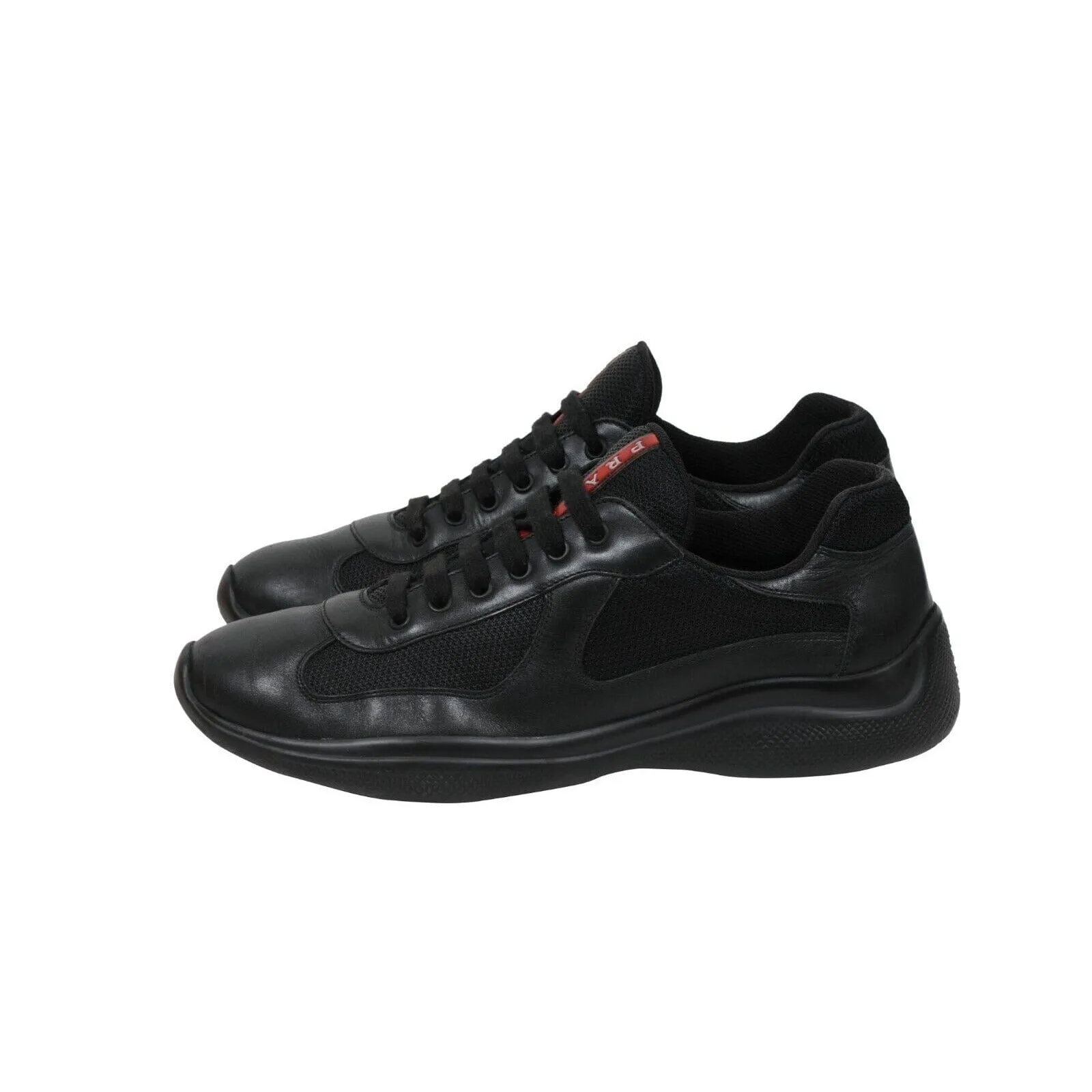 Americas Cup Black Red Leather Sport Low Top Sneaker