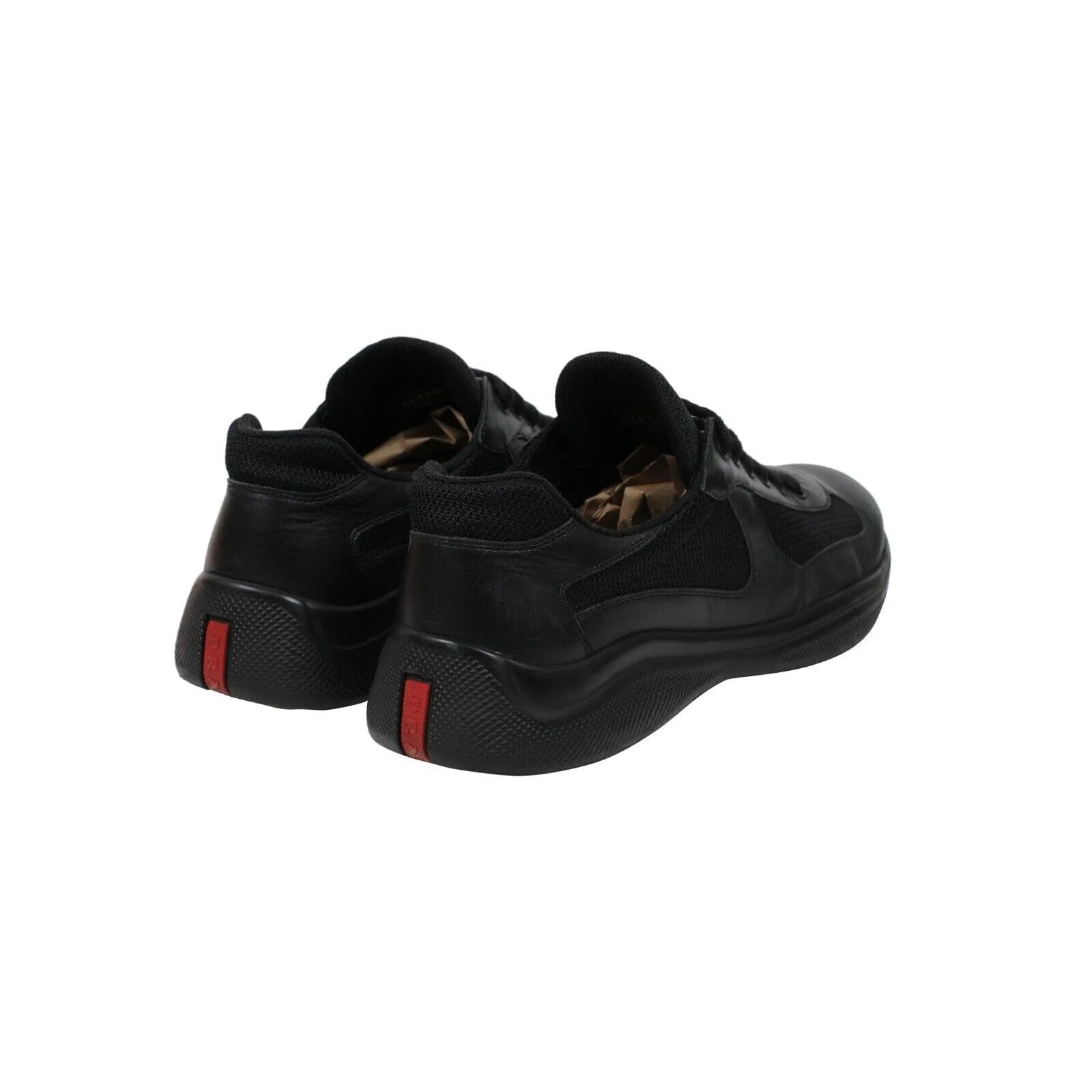 Americas Cup Black Red Leather Sport Low Top Sneaker