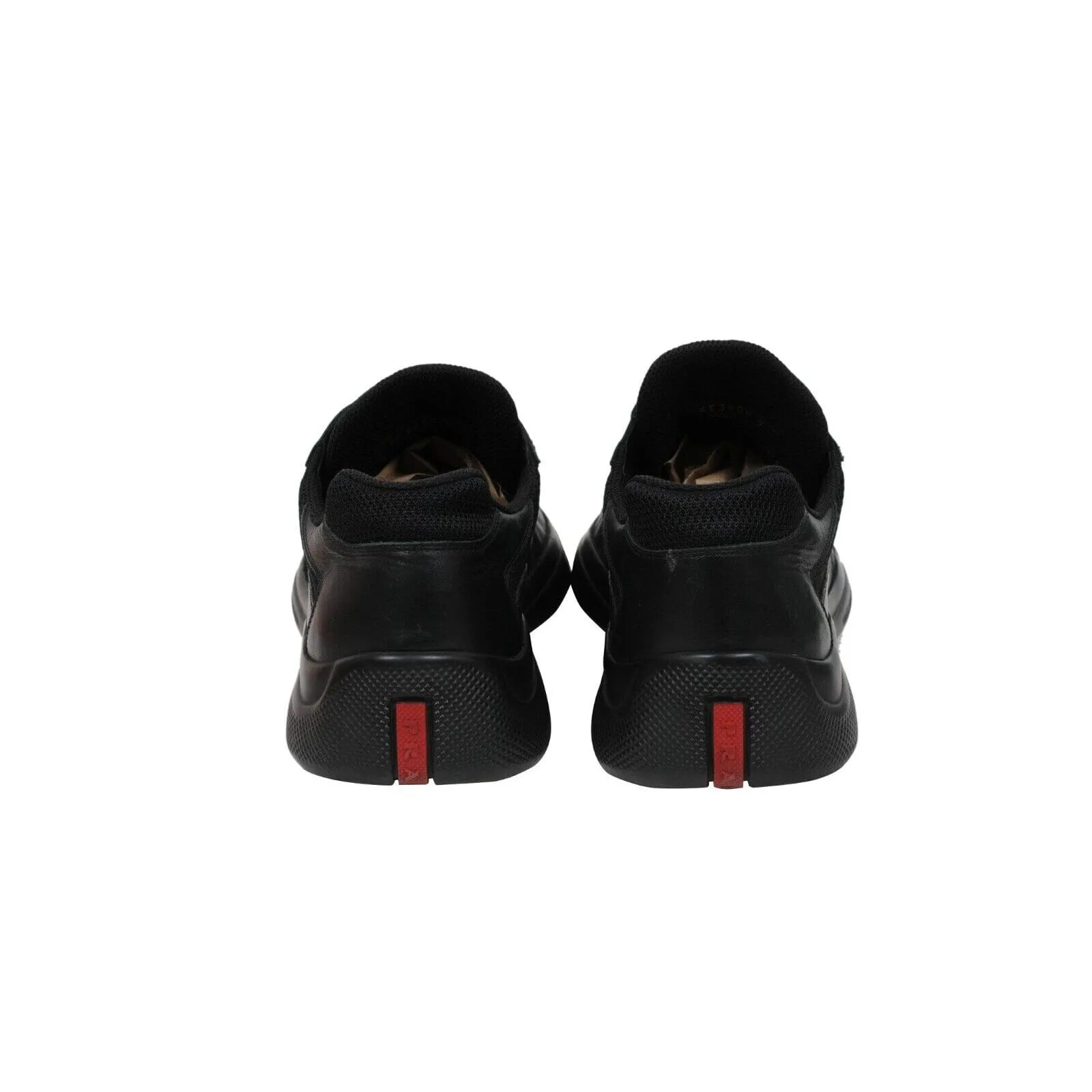 Americas Cup Black Red Leather Sport Low Top Sneaker