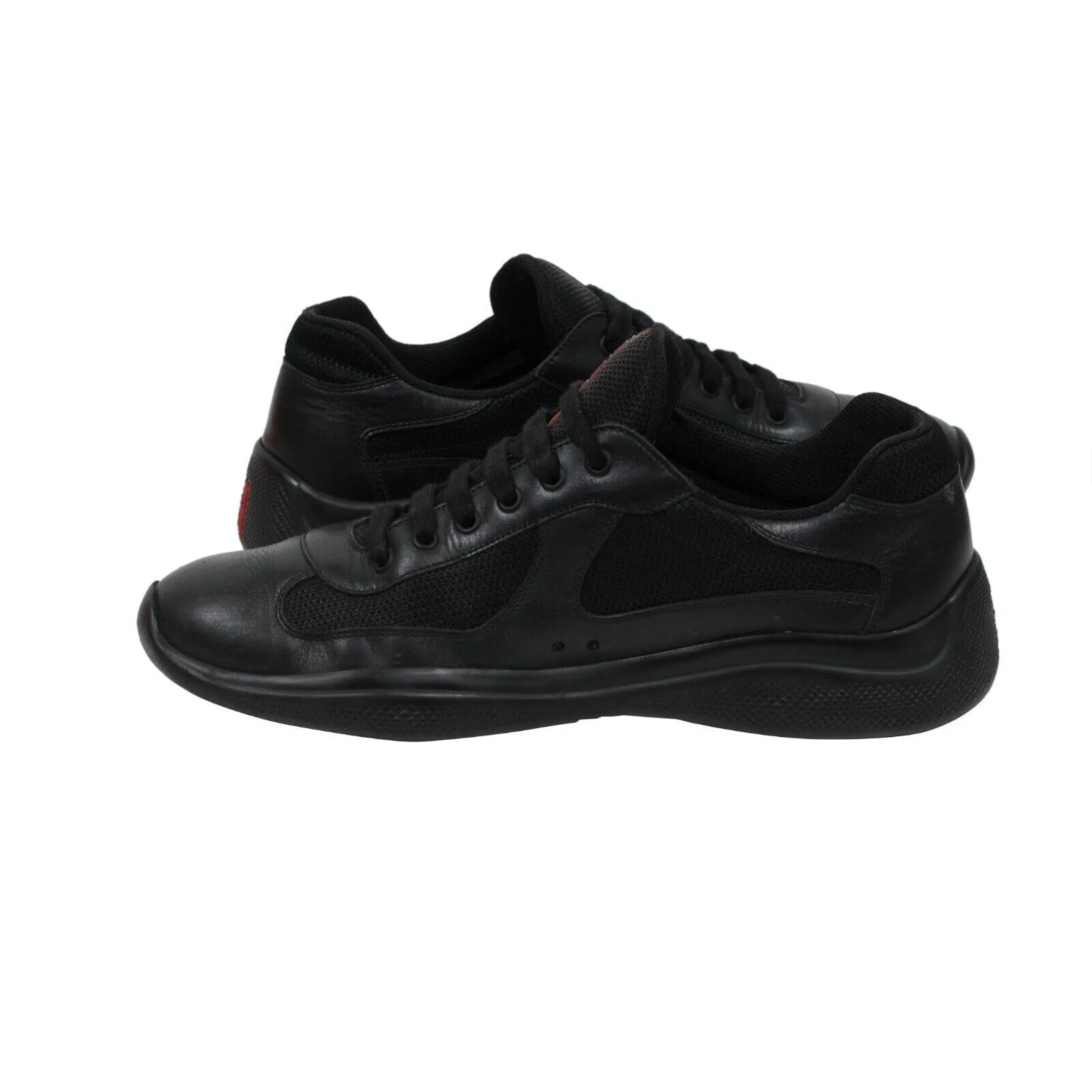 Americas Cup Black Red Leather Sport Low Top Sneaker