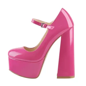 Ankle Strap Chunky High Heels Shoes