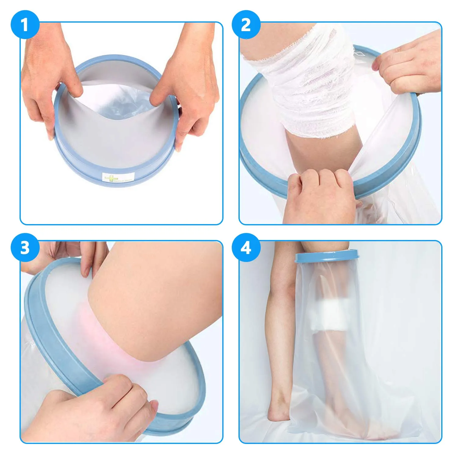 Aozzy Leg Cast Cover,Leg Cast Protector Keep Bandage Dry for Shower, Watertight Cast Bag for Wound Foot(Adult Long Leg)