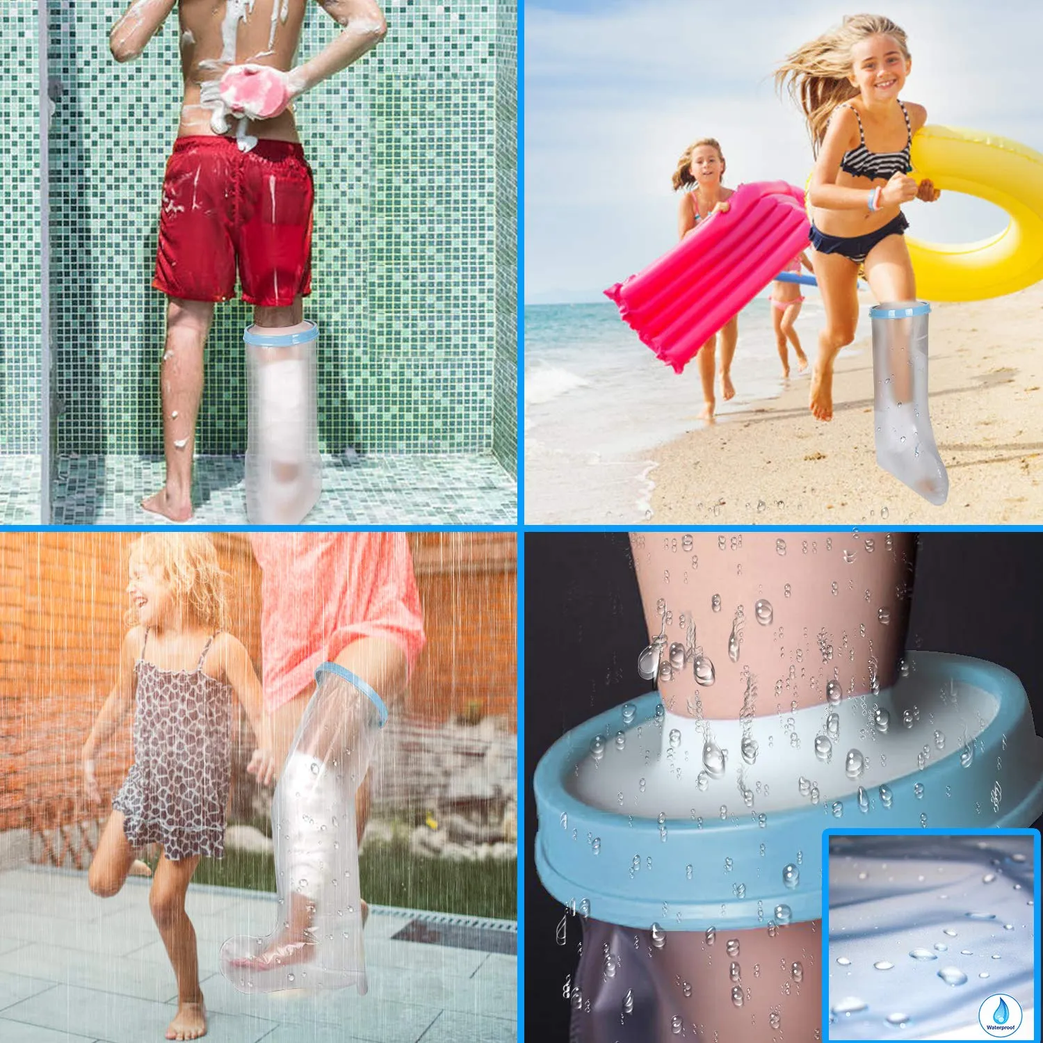 Aozzy Leg Cast Cover,Leg Cast Protector Keep Bandage Dry for Shower, Watertight Cast Bag for Wound Foot(Adult Long Leg)
