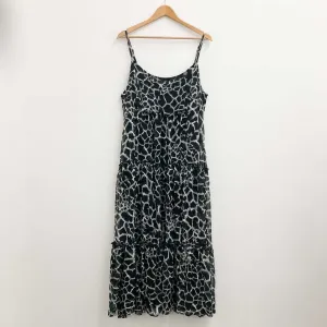 Arna York City Chic Dress UK 20 Black Animal Print Maxi