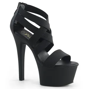 ASPIRE-669 Pleaser Black Elastic Sexy Platform Shoes (Pole Dancing Heels)