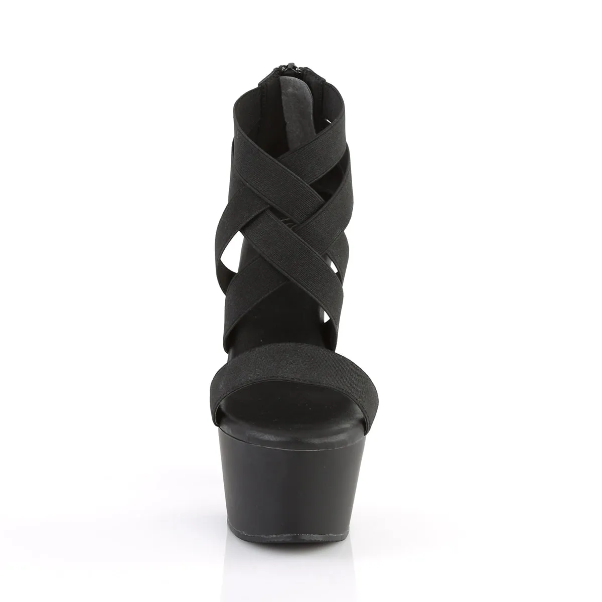 ASPIRE-669 Pleaser Black Elastic Sexy Platform Shoes (Pole Dancing Heels)