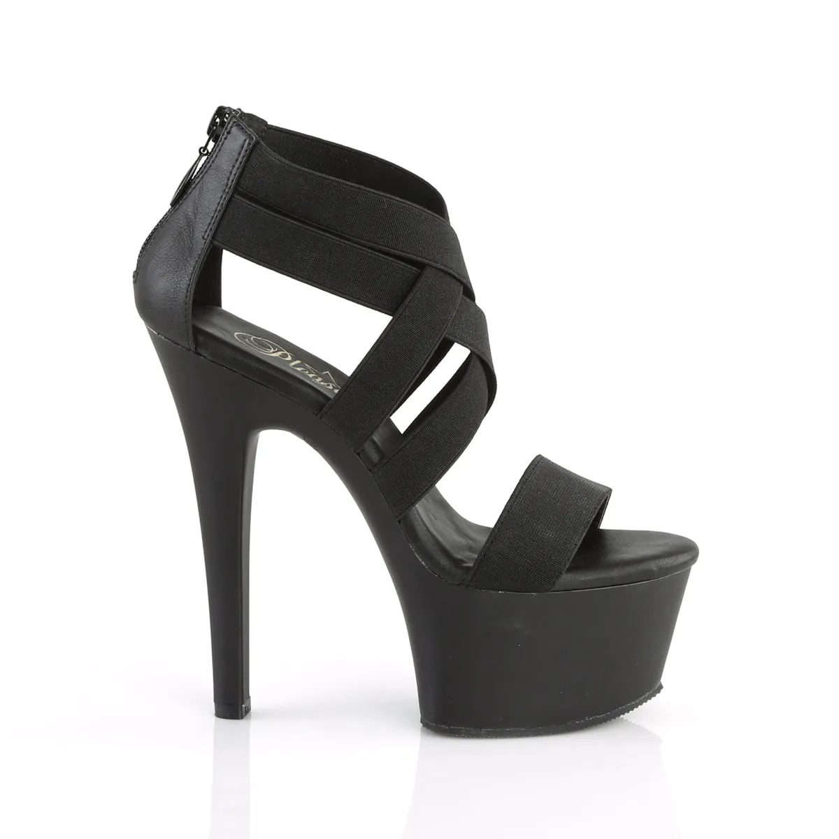 ASPIRE-669 Pleaser Black Elastic Sexy Platform Shoes (Pole Dancing Heels)
