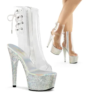 BEJEWELED-1018DM-7 Pleaser Clear/Silver Multi Sexy Platform Shoes (Pole Dancing Heels)