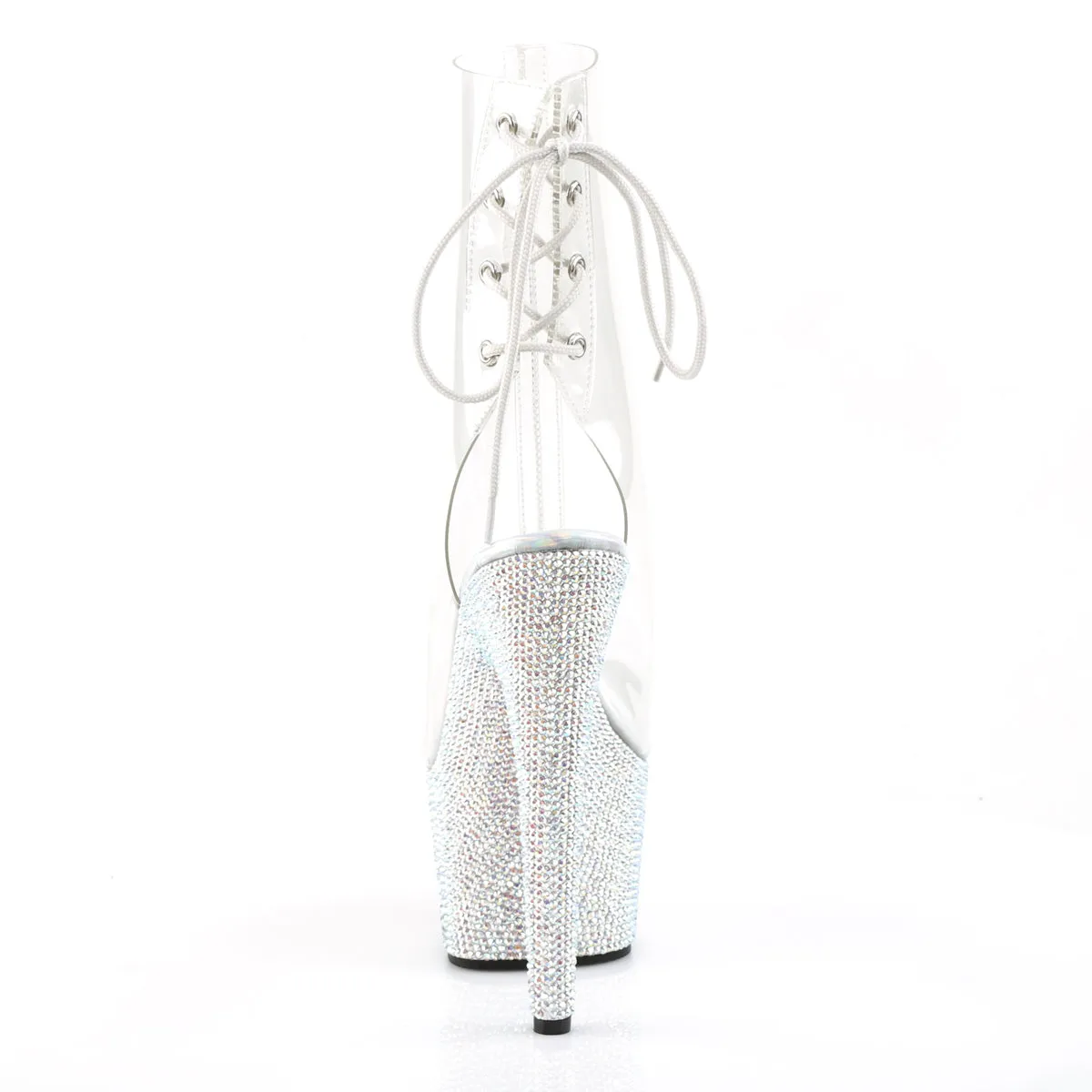 BEJEWELED-1018DM-7 Pleaser Clear/Silver Multi Sexy Platform Shoes (Pole Dancing Heels)