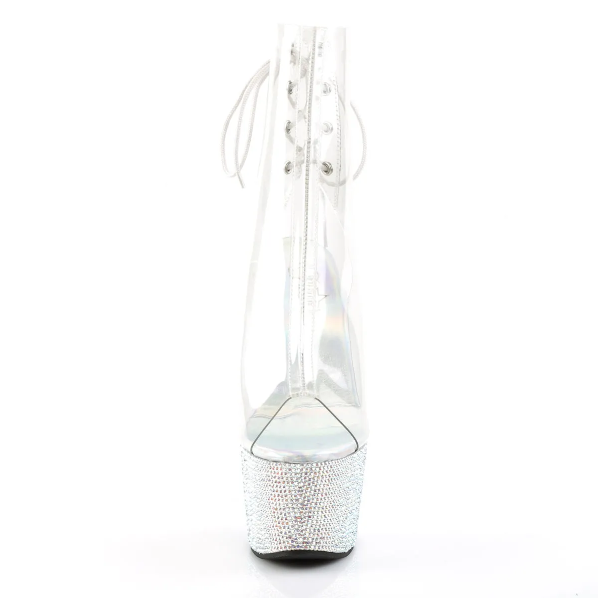 BEJEWELED-1018DM-7 Pleaser Clear/Silver Multi Sexy Platform Shoes (Pole Dancing Heels)