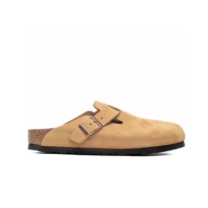 Birkenstock Unisex Boston Suede Leather Clogs 1026164 Latte Cream, Narrow Width