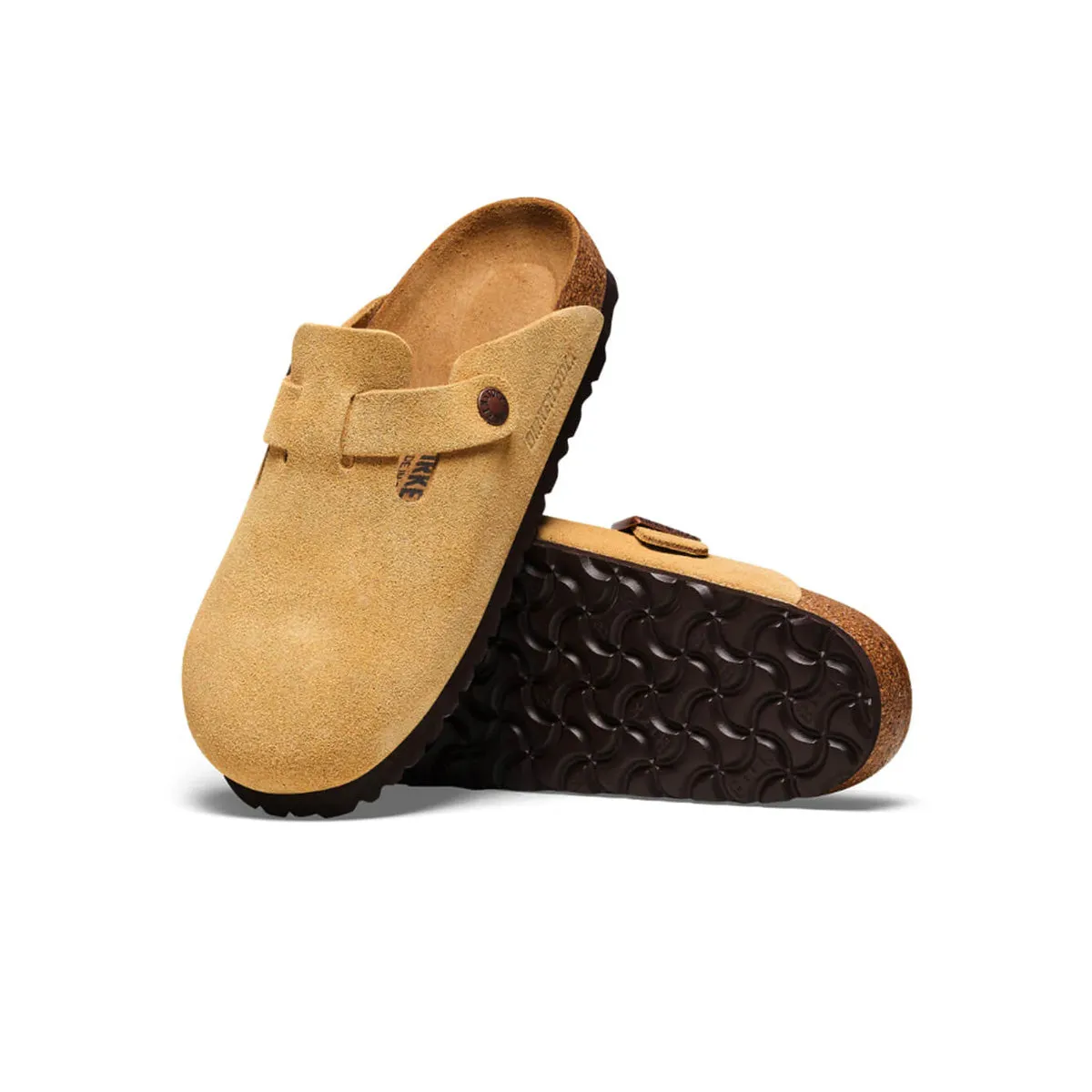 Birkenstock Unisex Boston Suede Leather Clogs 1026164 Latte Cream, Narrow Width