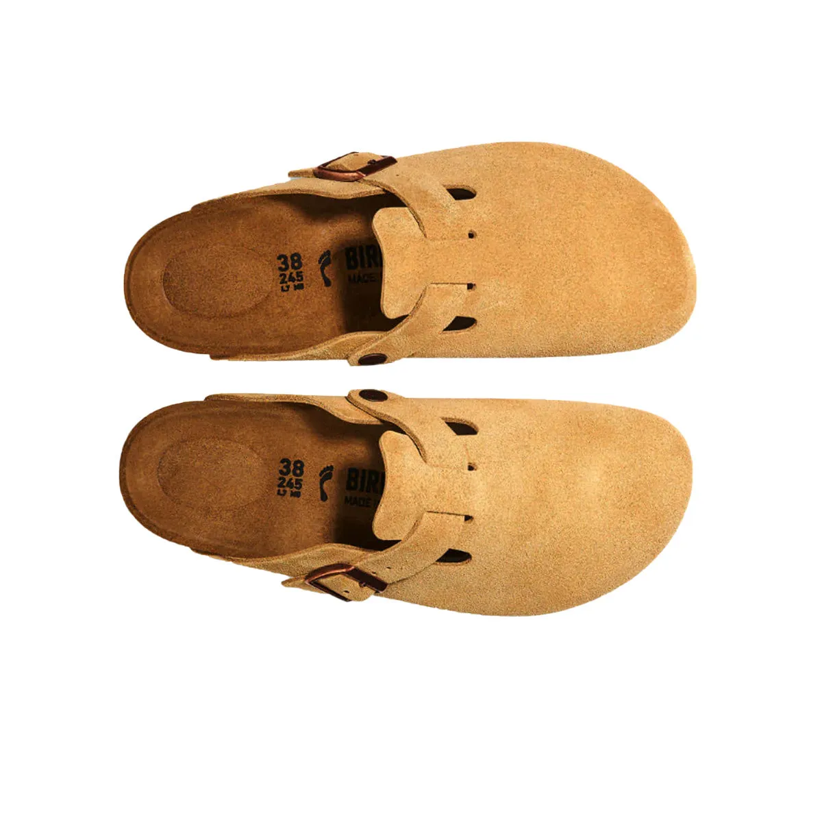 Birkenstock Unisex Boston Suede Leather Clogs 1026164 Latte Cream, Narrow Width