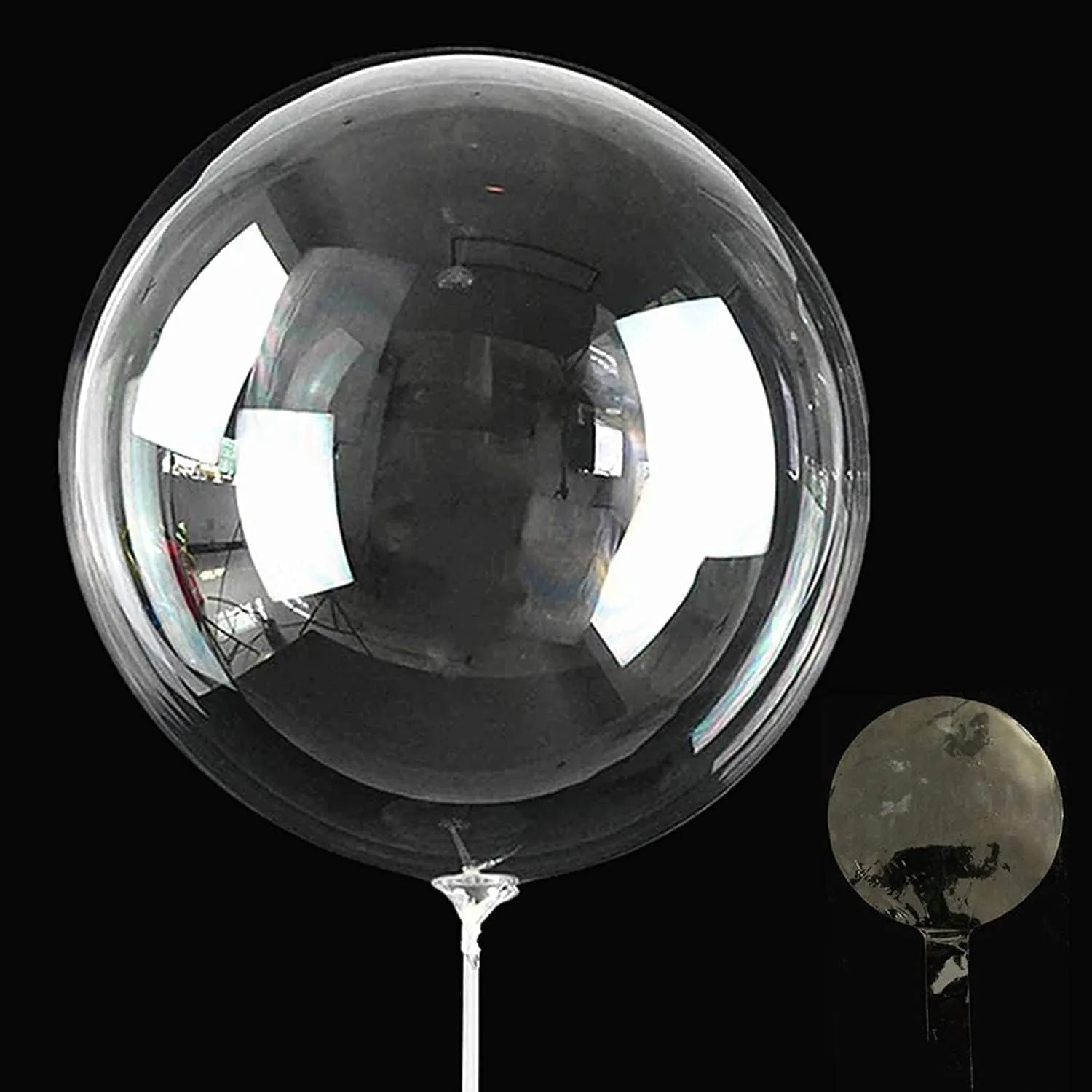 Bobo Balloons 25 Packs, 24 Inch Helium Style Transparent Bubble Bobo Balloons for LED Light up Balloons, Gifts for Christmas,Wedding,Birthday Party Decorations (LED String Not Included) (25 PCS)1