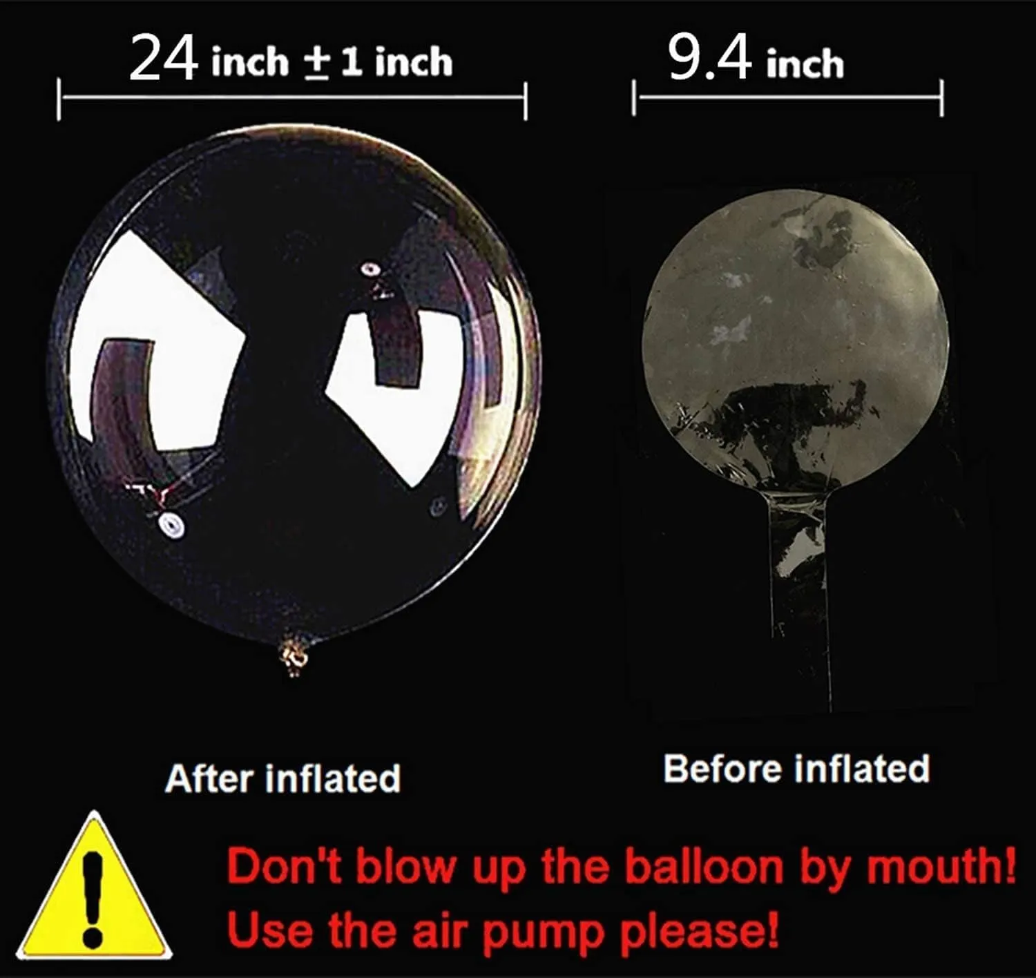 Bobo Balloons 25 Packs, 24 Inch Helium Style Transparent Bubble Bobo Balloons for LED Light up Balloons, Gifts for Christmas,Wedding,Birthday Party Decorations (LED String Not Included) (25 PCS)1