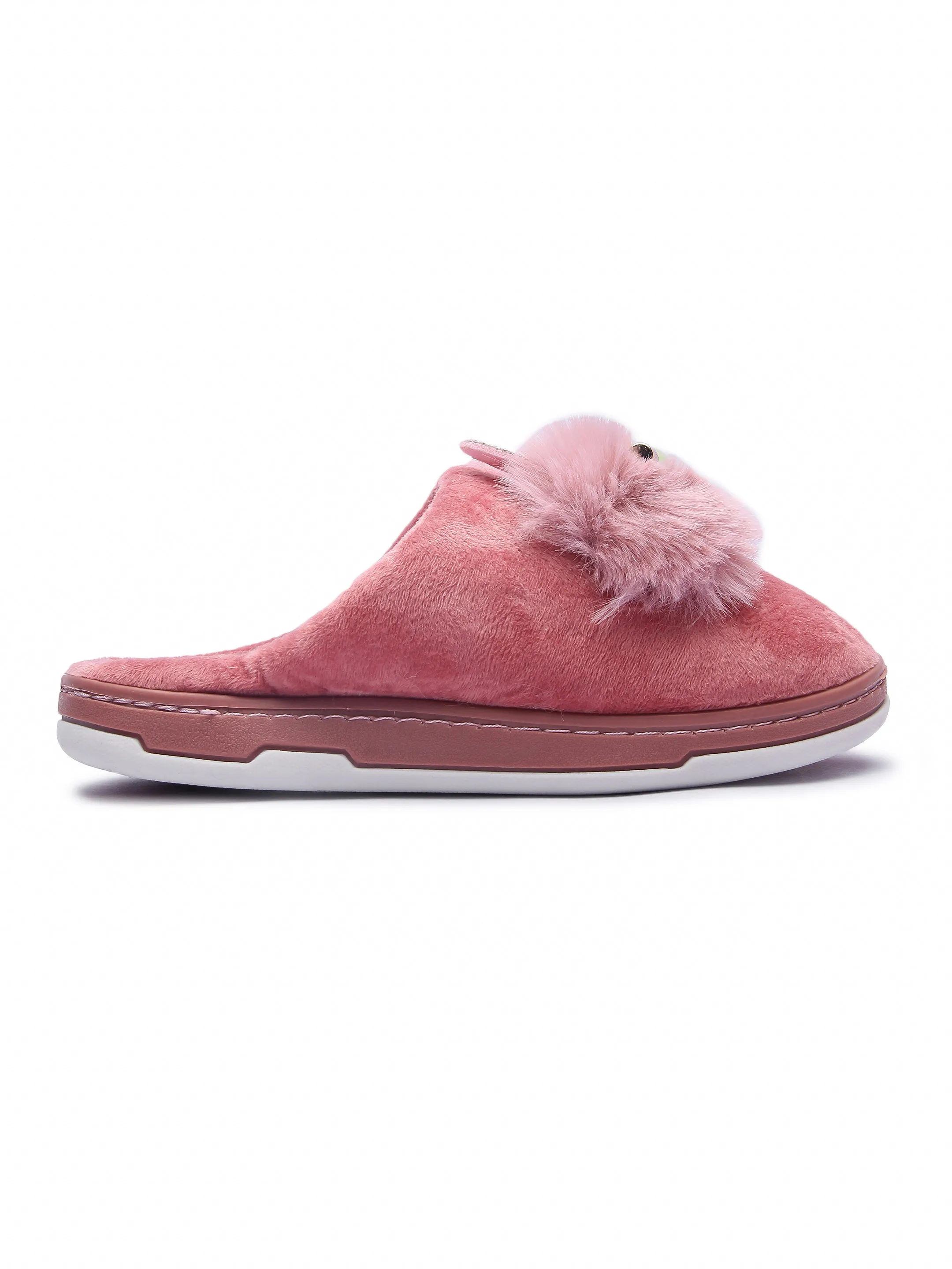 Brauch Women's Pink Kitty Stud Winter Slippers