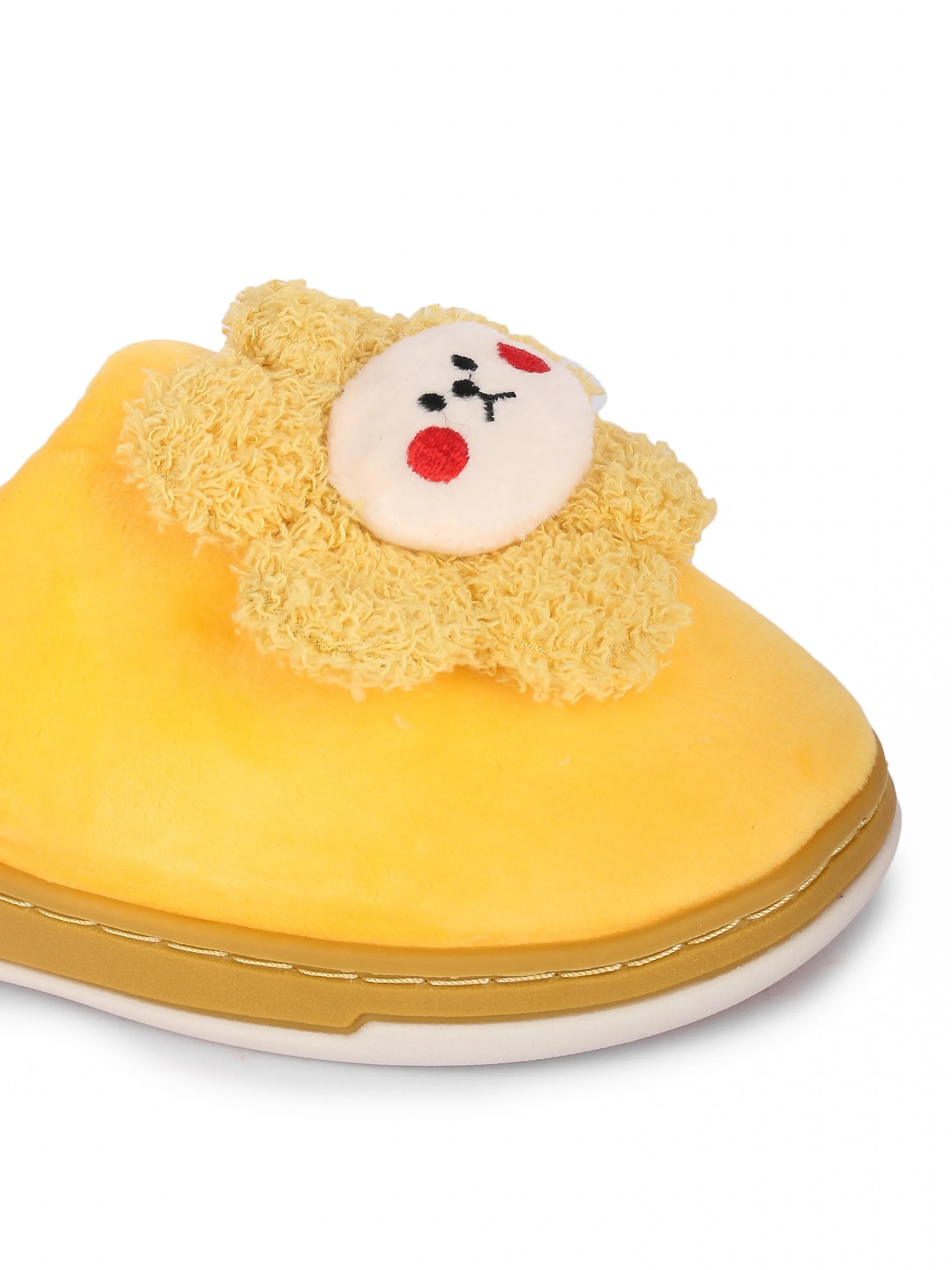 Brauch Women's Yellow Sunflower Fur Winter Slippers