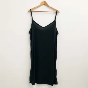 City Chic Black Knee Length Strappy Slip Dress UK 18