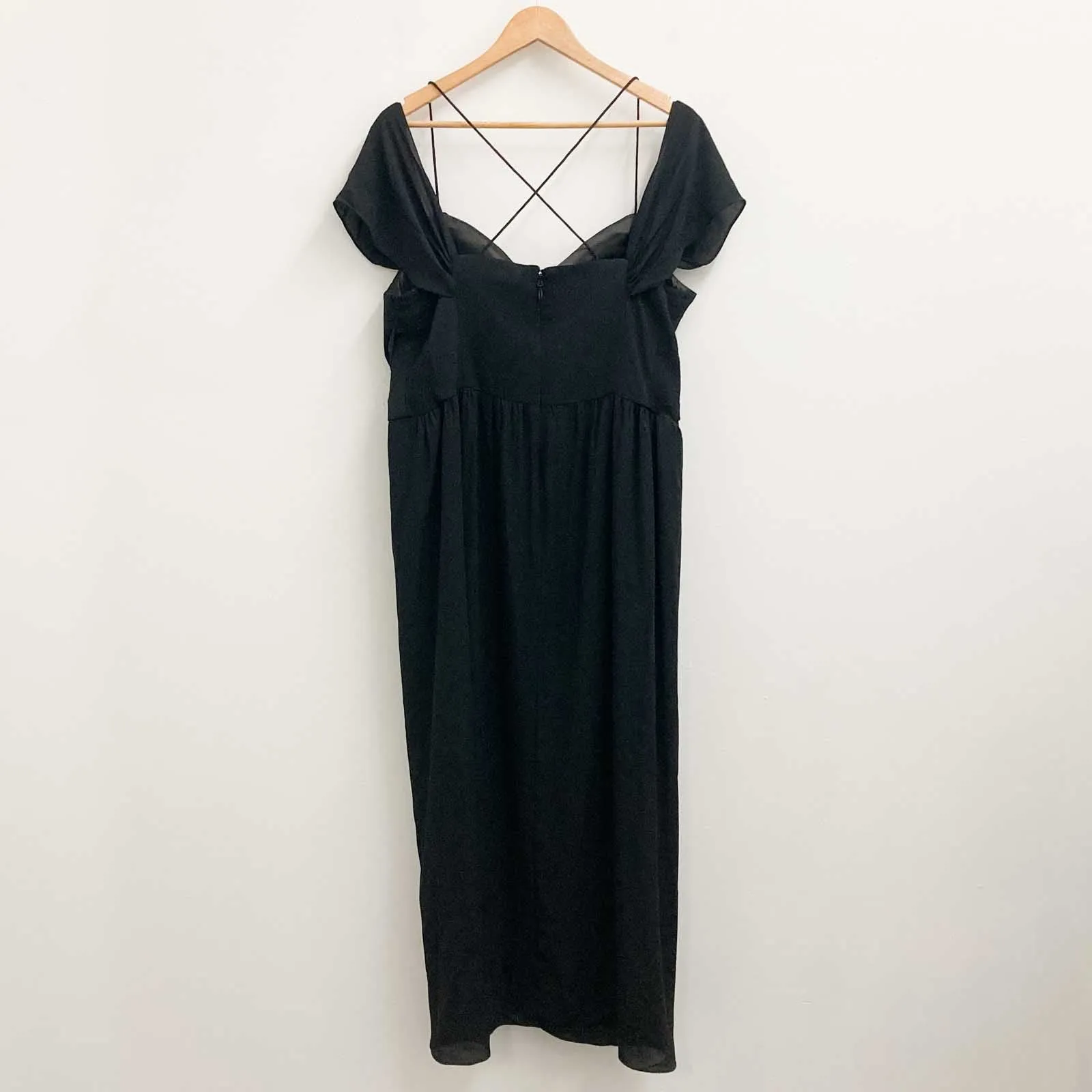 City Chic Black Off-Shoulder Tulip Skirt Maxi Dress UK 18