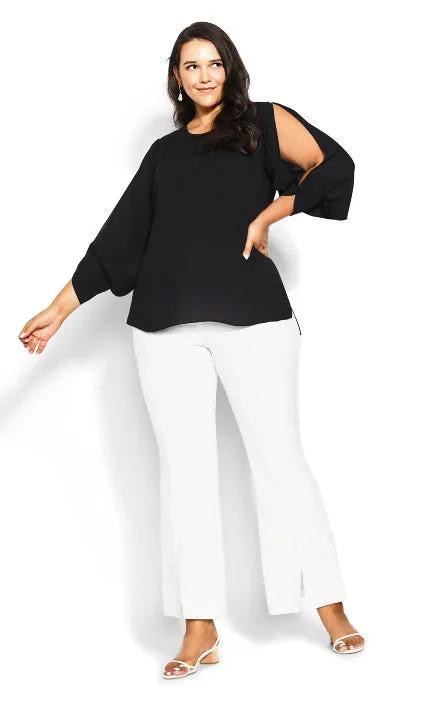 City Chic Black Peekaboo Shirt UK20