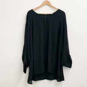 City Chic Black Peekaboo Shirt UK20
