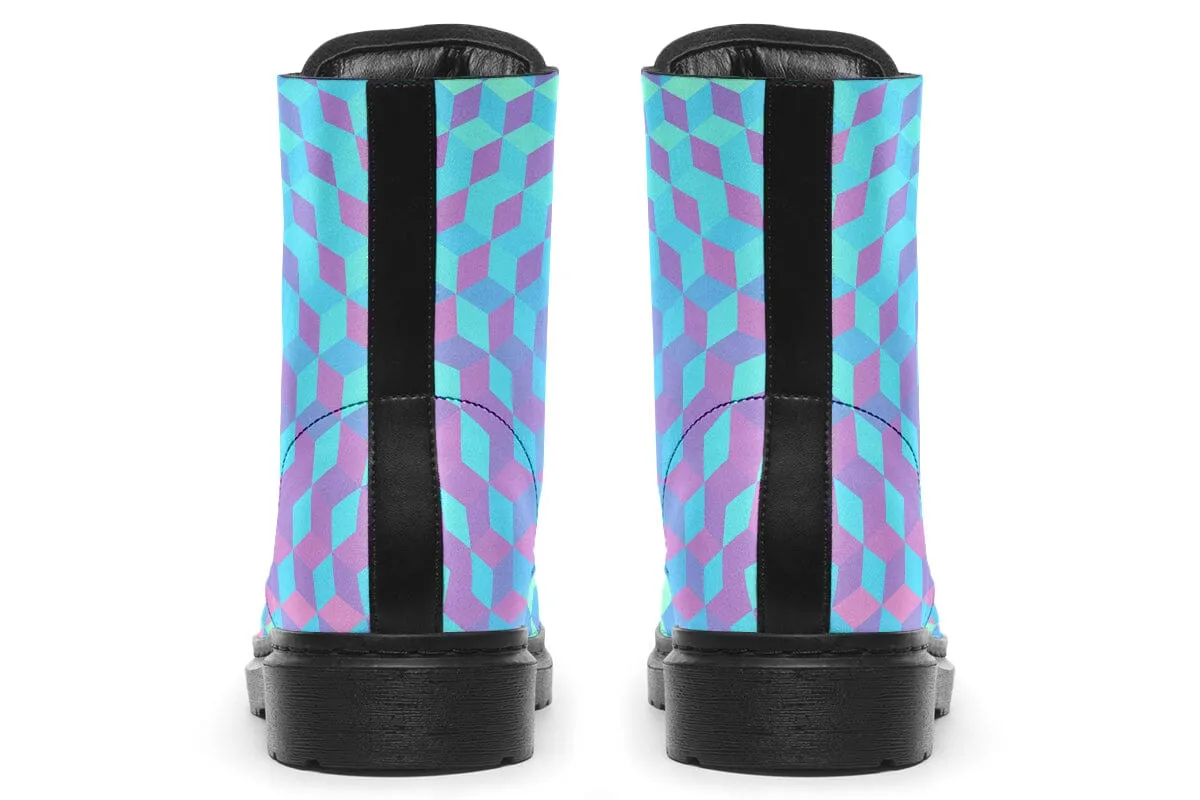 Colorful 3 D Combat Boots