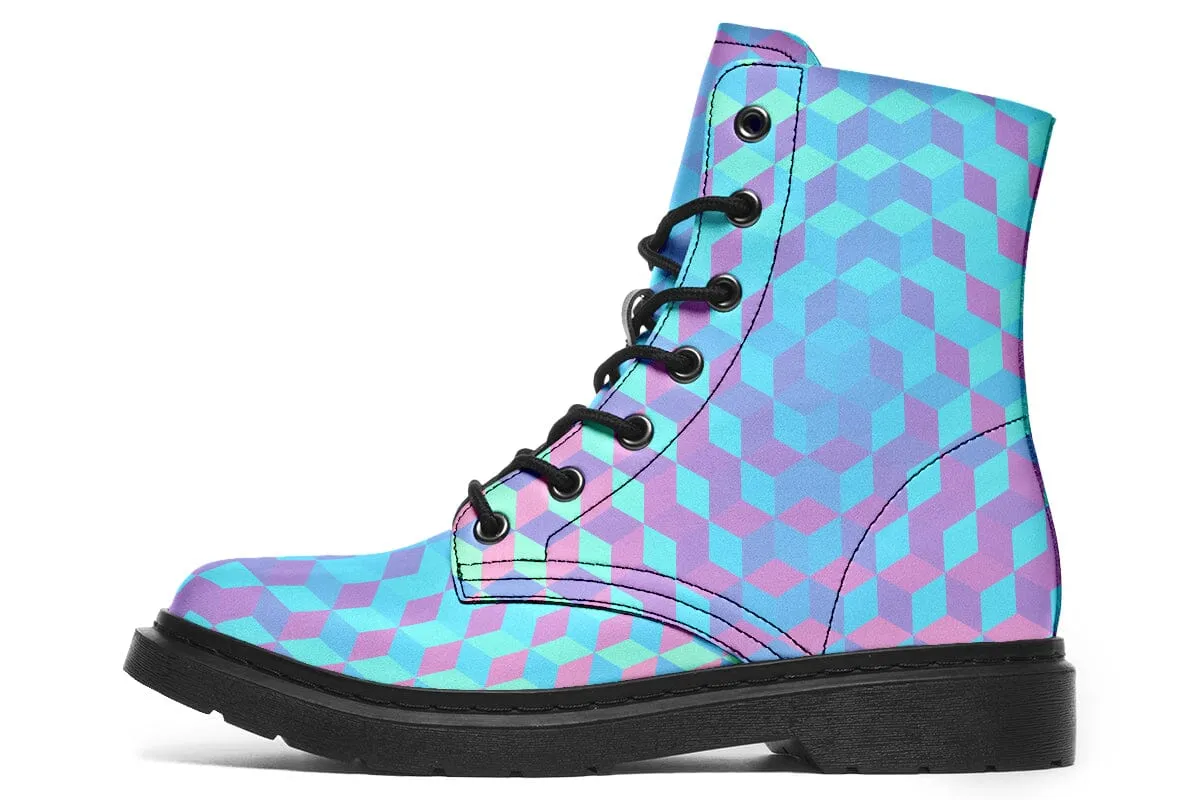 Colorful 3 D Combat Boots