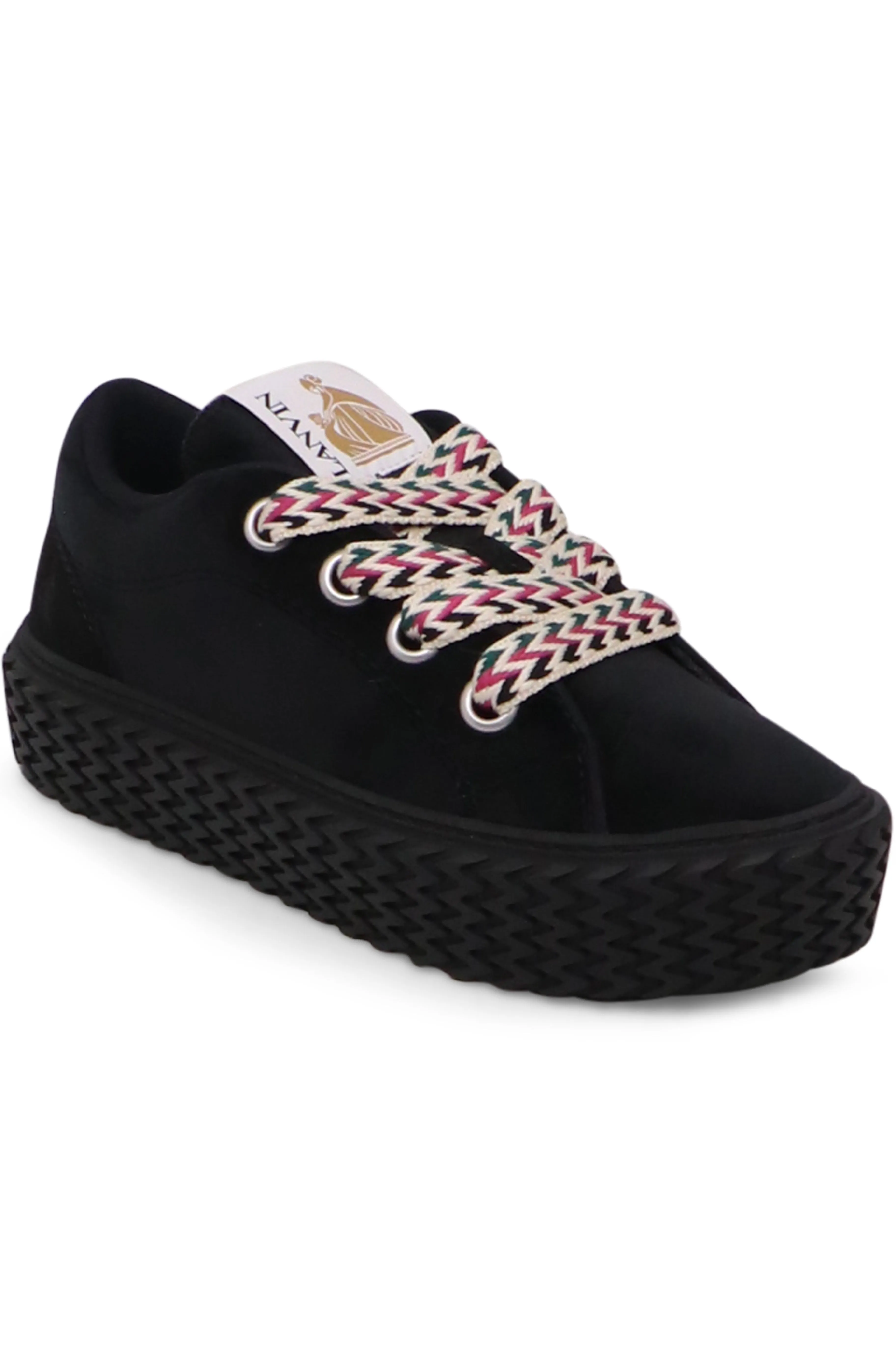 CURBIES VELVET LOW TOP SNEAKERS | BLACK
