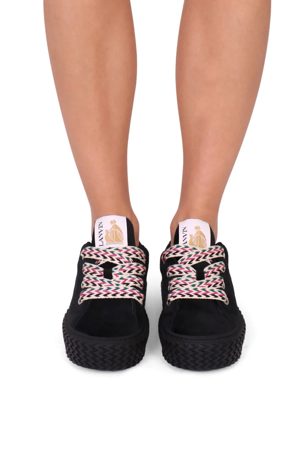 CURBIES VELVET LOW TOP SNEAKERS | BLACK