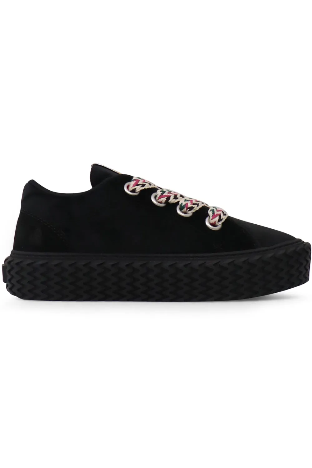 CURBIES VELVET LOW TOP SNEAKERS | BLACK