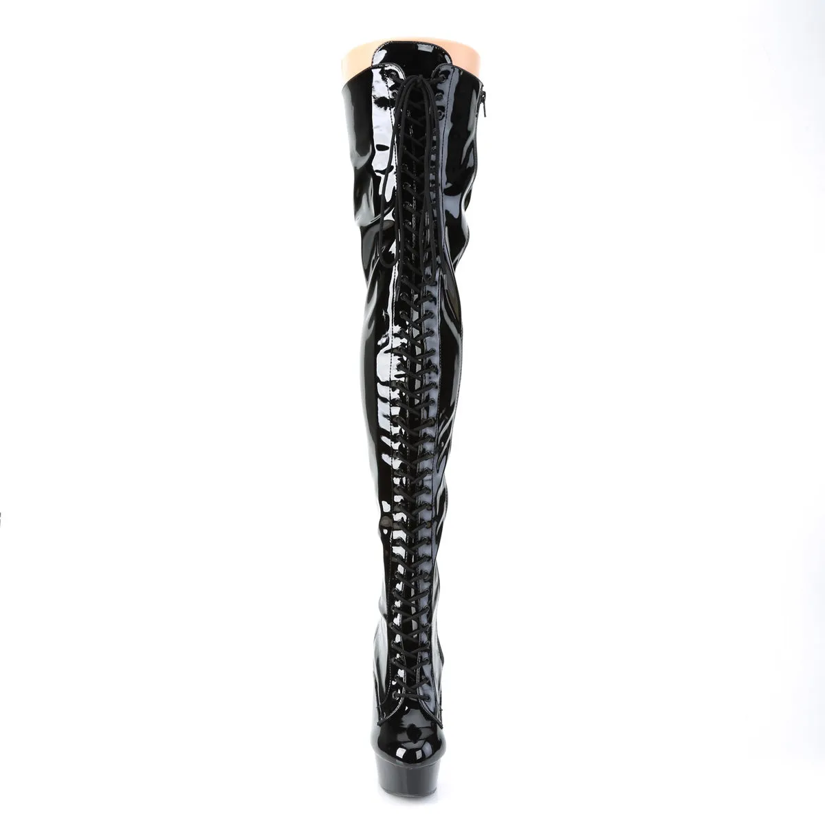 DELIGHT-3023 Pleaser Black Patent Sexy Platform Shoes (Pole Dancing Heels)