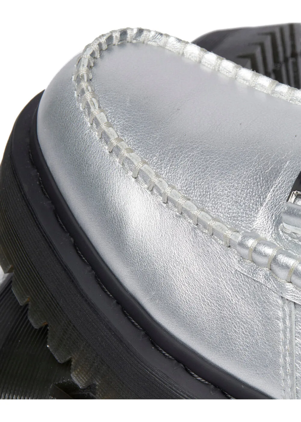 Dr. Martens Penton Metallic Leather Platform Loafers Silver