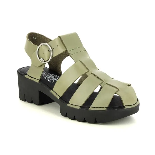 Emme T-Strap Bridle Sandals - Light Green