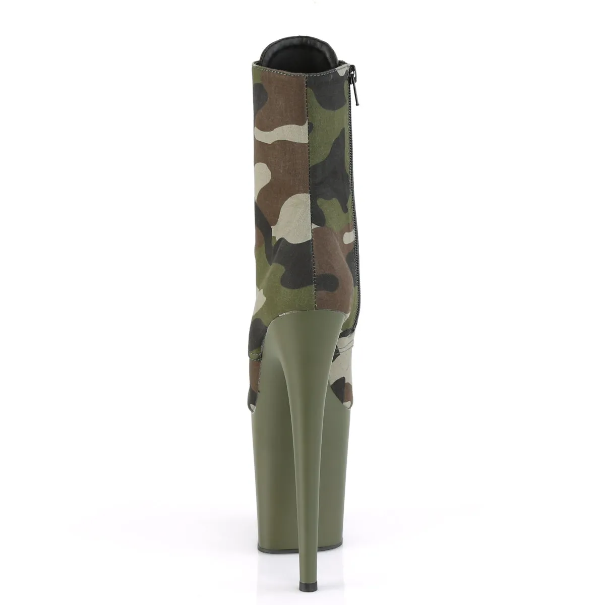FLAMINGO-1020CAMO Pleaser Green Camo Fabric Sexy Platform Shoes (Pole Dancing Heels)