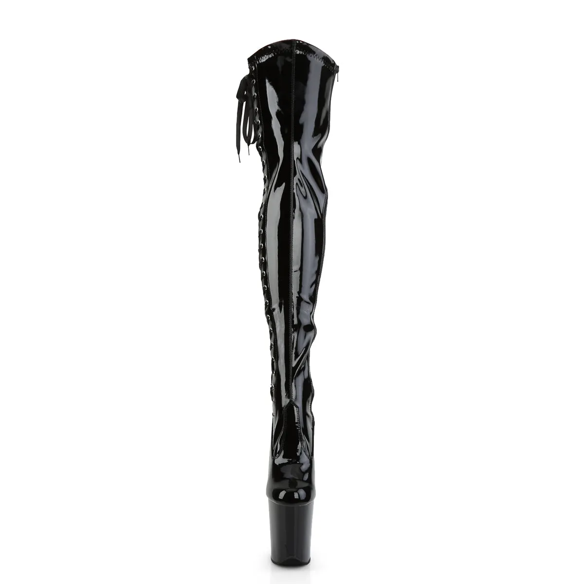 FLAMINGO-3050 Pleaser Black Patent Sexy Platform Shoes (Pole Dancing Heels)