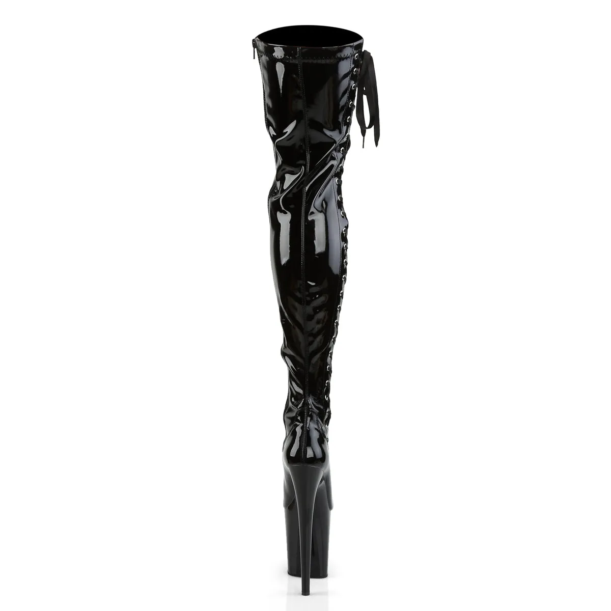 FLAMINGO-3050 Pleaser Black Patent Sexy Platform Shoes (Pole Dancing Heels)