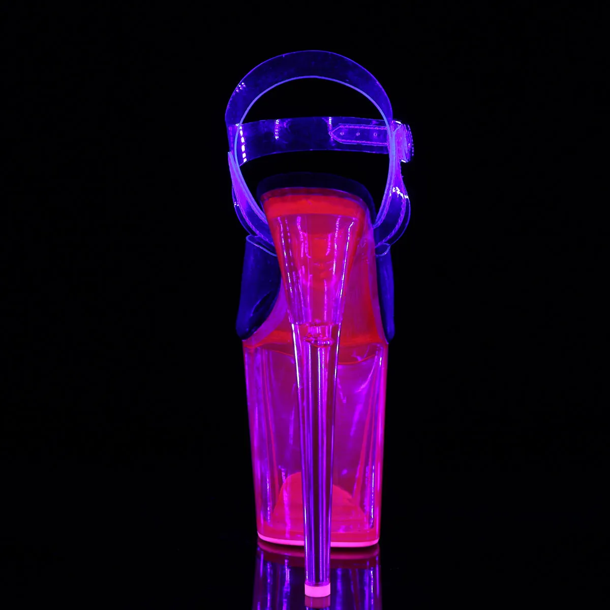 FLAMINGO-808UVT Pleaser Clear/Hot Pink Tinted Sexy Platform Shoes (Pole Dancing Heels)
