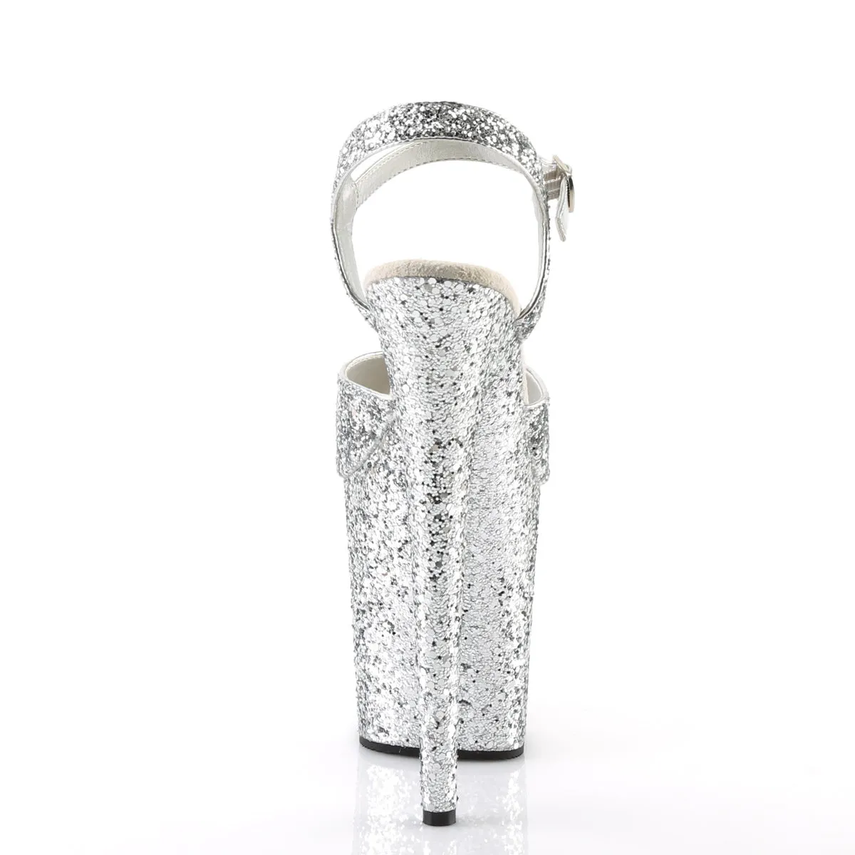 FLAMINGO-810LG Pleaser Silver Glitter Sexy Platform Shoes (Pole Dancing Heels)