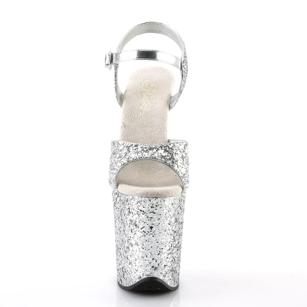 FLAMINGO-810LG Pleaser Silver Glitter Sexy Platform Shoes (Pole Dancing Heels)