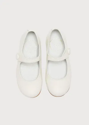Girls Ivory Leather Mary Jane Shoes (20-34EU)