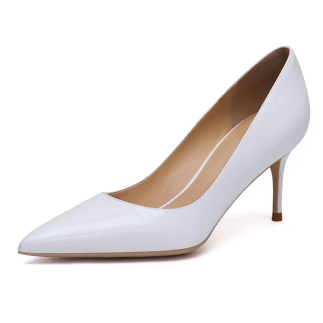KATELVADI Beige Women's Shoes Patent Leather Shoes Woman High Heel Fashion 6.5CM High Heel shoes,K-323