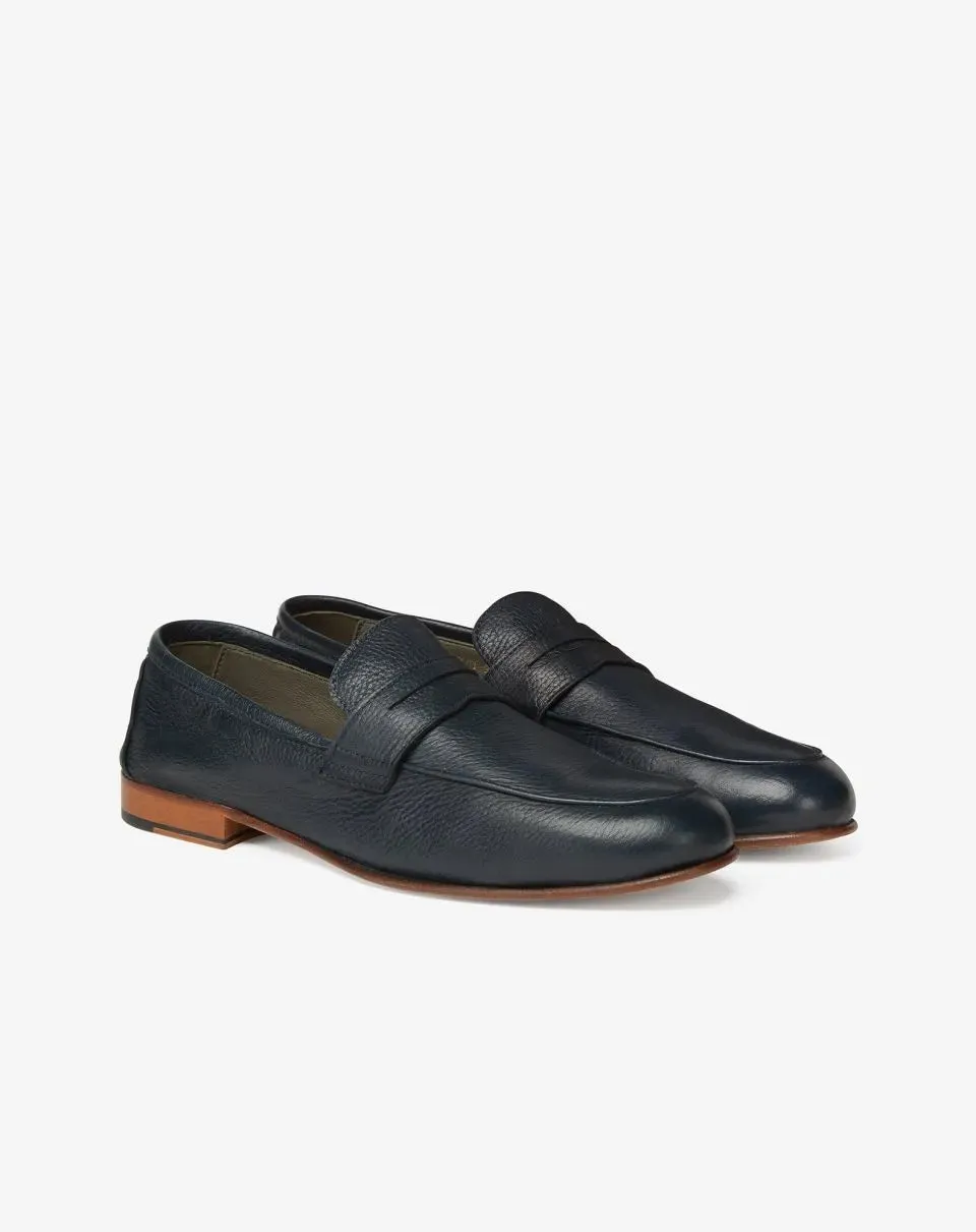 Leather loafer shoes
