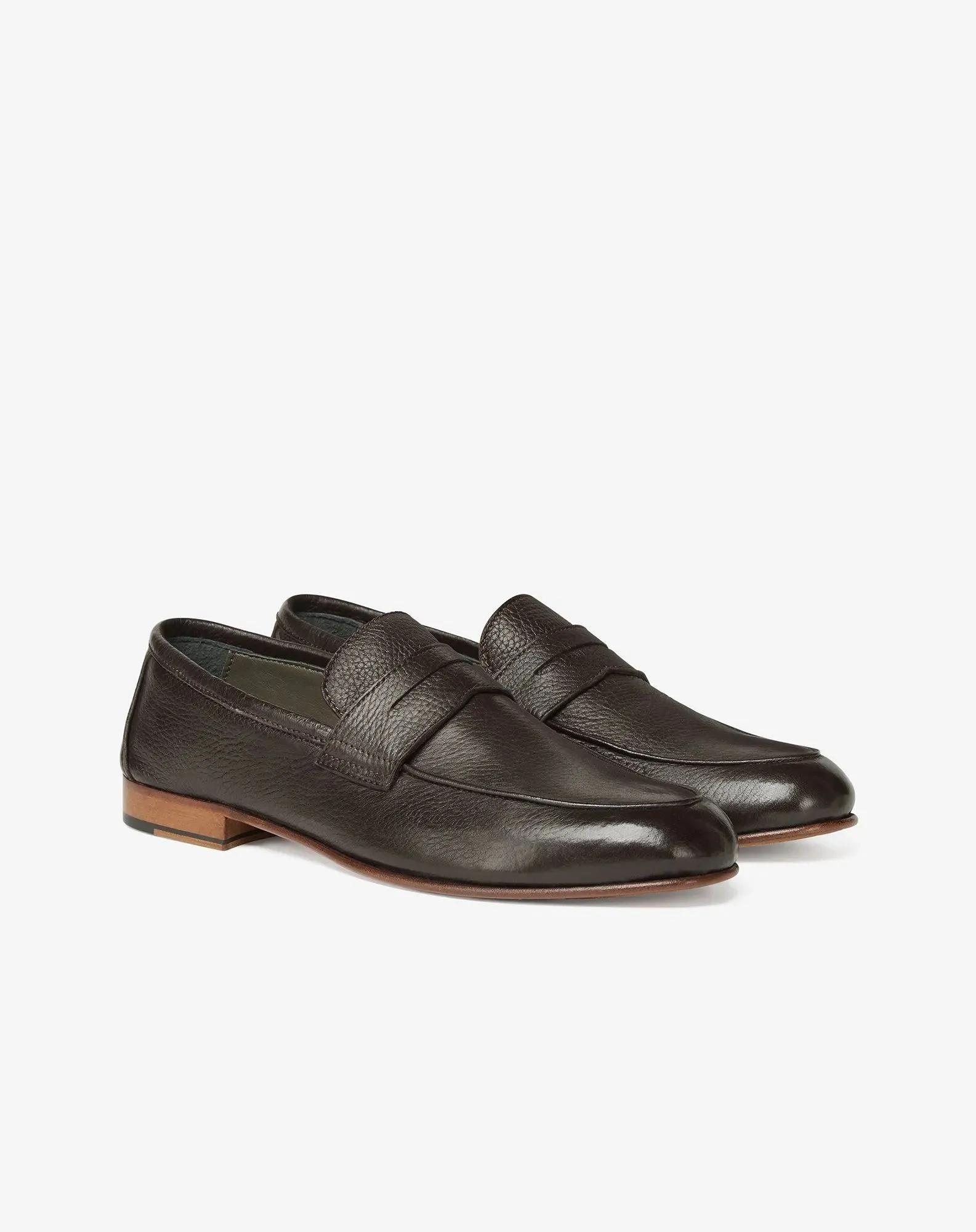 Leather loafer shoes