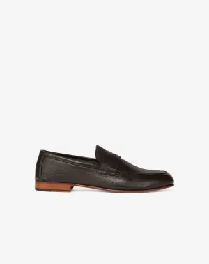 Leather loafer shoes