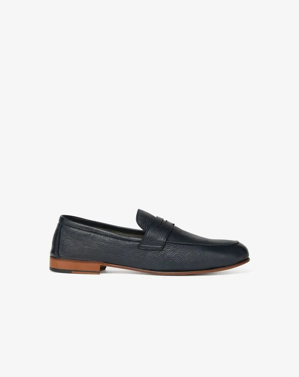 Leather loafer shoes