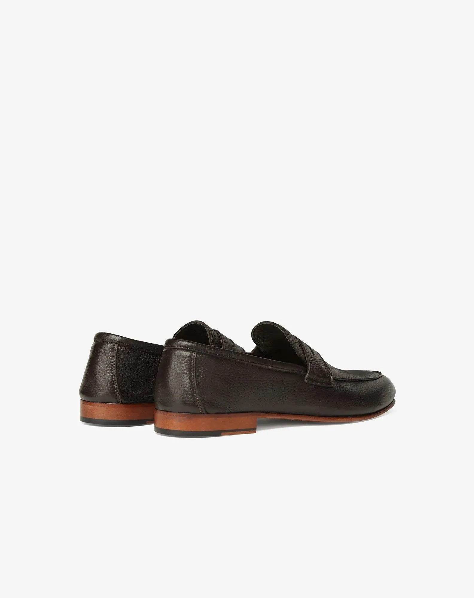Leather loafer shoes