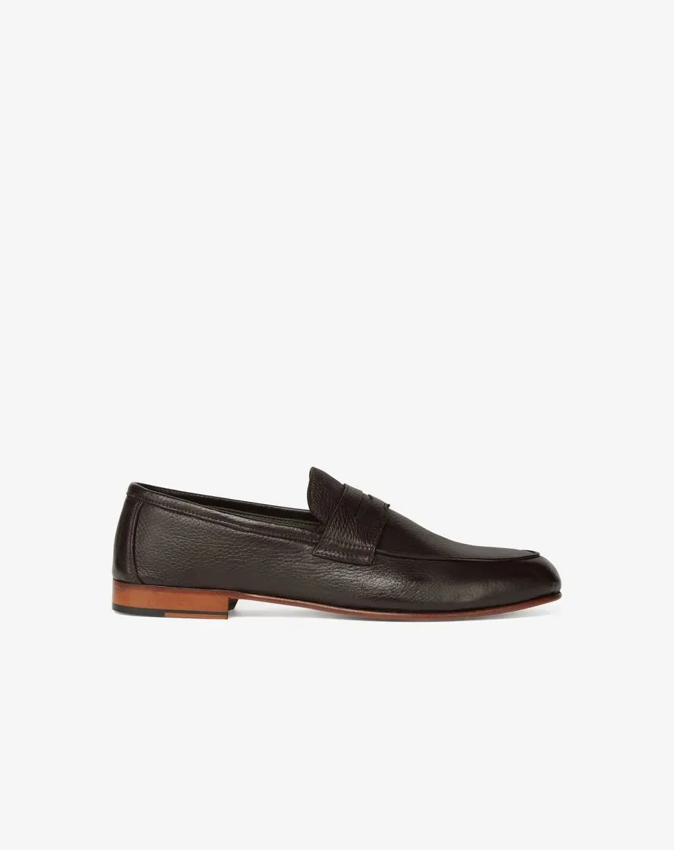 Leather loafer shoes